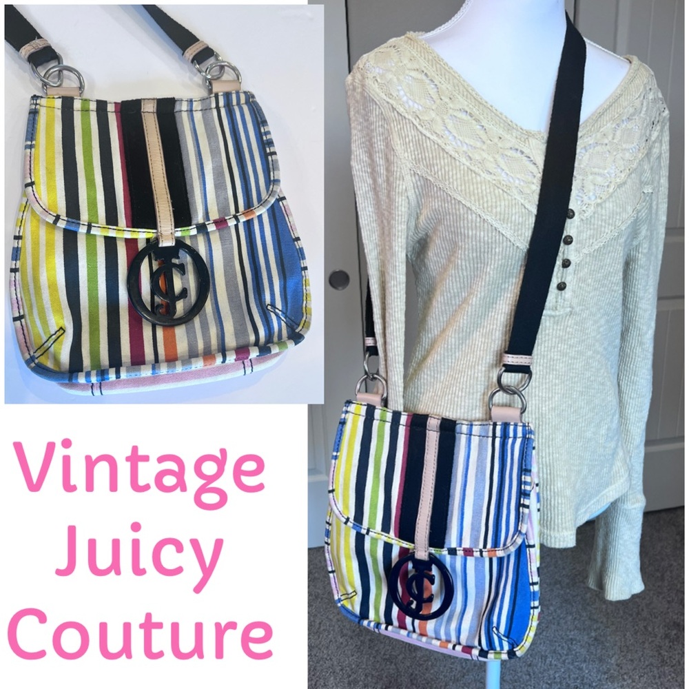 Vintage Juicy Couture Striped Crossbody Bag, Great Condition, Needs Cleaned